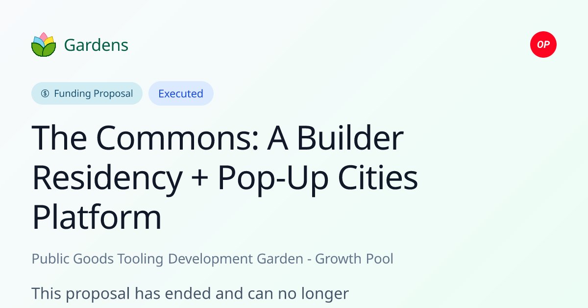 gardens_fund's tweet card. This proposal has ended and can no longer receive support.