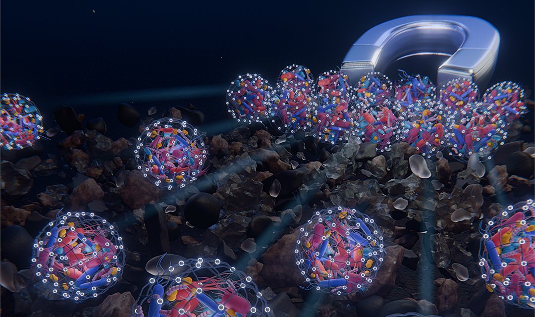 CMUEngineering's tweet card. Microorganisms behave differently in the lab, so researchers designed nanocultures to cultivate them in their natural environment. Magnetic shells provide an efficient way to retrieve them.