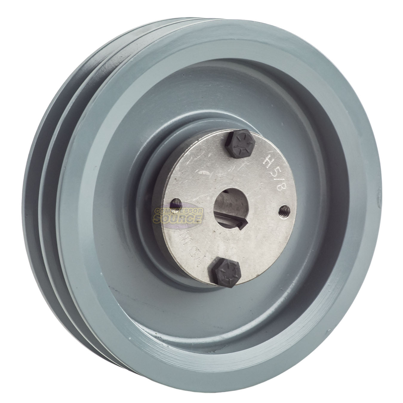CompressrSource's tweet card. Cast Iron 6" Dual Groove Belt A Section 4L Pulley w/ 5/8" Sheave Bushing Masterdrive dual groove 6" cast iron pulley/sheave with 5/8" H bushing for A section belt is a high-quality 2-piece pulley...