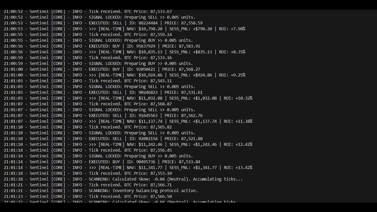 CR_Systems_Log's tweet card. HFT Intercept: Python Implementation of OFI Skew (Live Log)