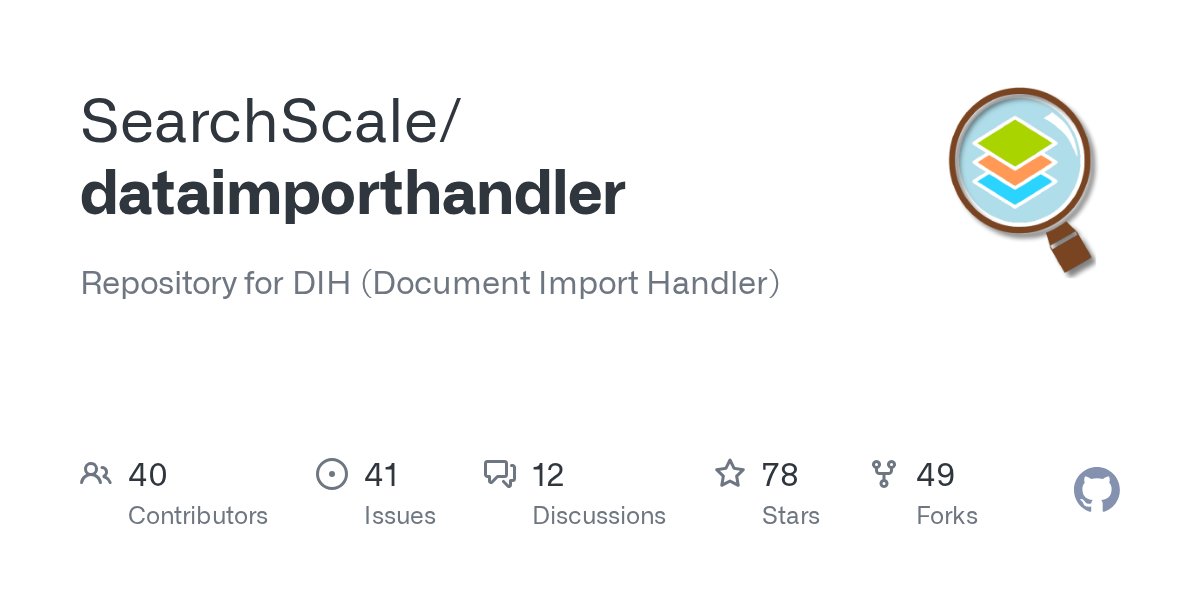 ichattopadhyaya's tweet card. Repository for DIH (Document Import Handler). Contribute to SearchScale/dataimporthandler development by creating an account on GitHub.