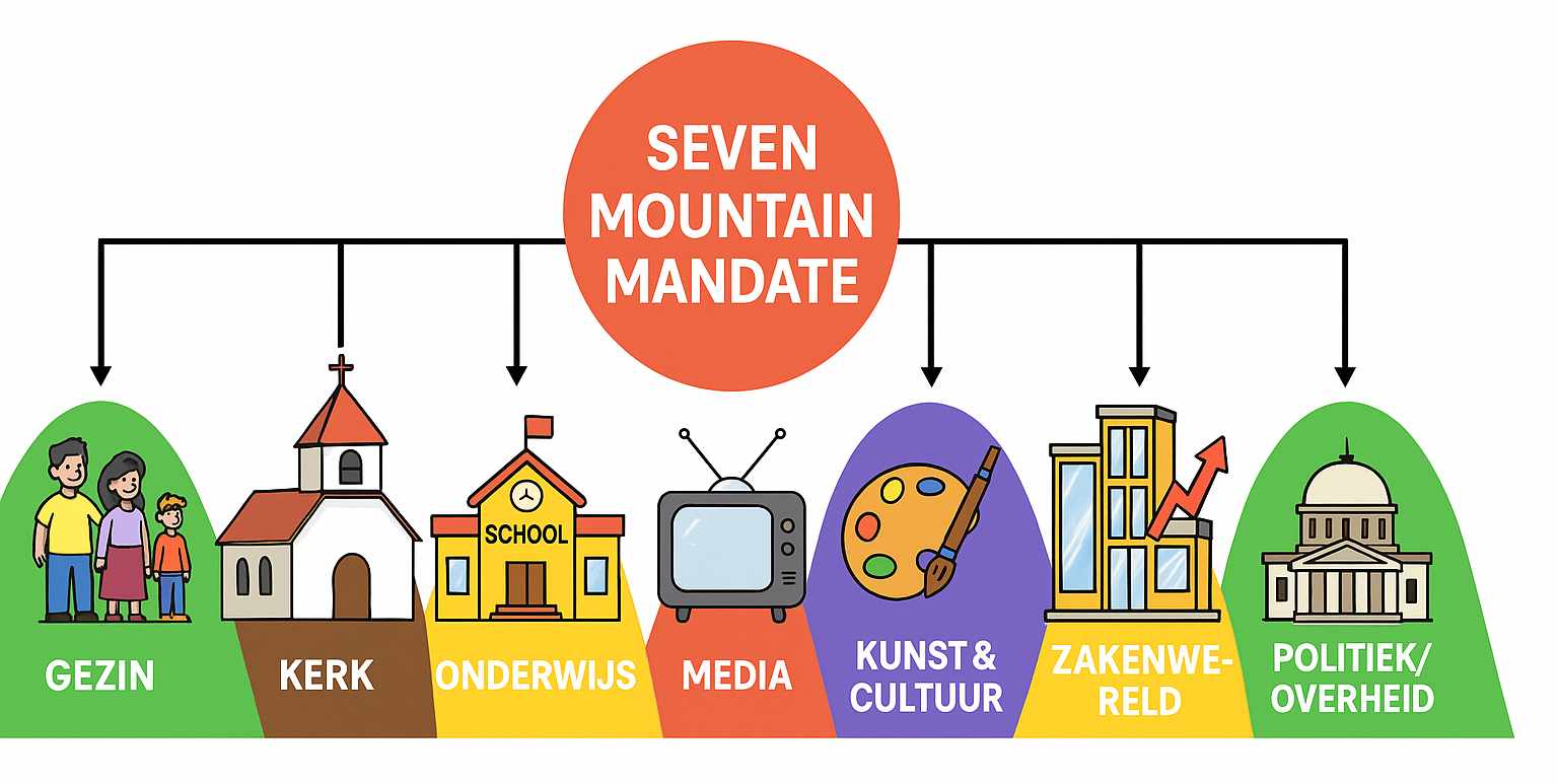 BloggerHeleen's tweet card. Dit was het begin van de 'The Seven Mountain Mandate' of 'de zeven bergen strategie', die in de hele New Apostolic Reformation beweging