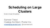 sameertech's tweet card. Scheduling on large clusters - Google's Borg and Omega, YARN, Mesos