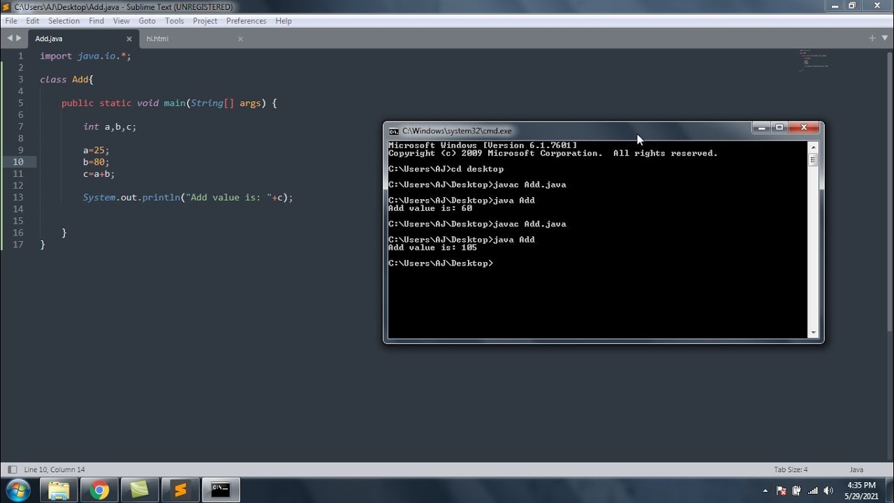 HarshaSolutions's tweet card. SUBLIME TEXT 4 TOOLS INSTALLATION WITH SIMPLE ADDITION PROGRAM IN...