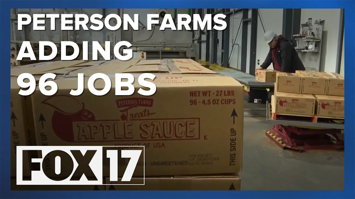 DailyJobFix2's tweet card. Peterson Farms, Oceana County's biggest employer is set to expand its operations with a $32 million investment that will create nearly 100 new jobs.