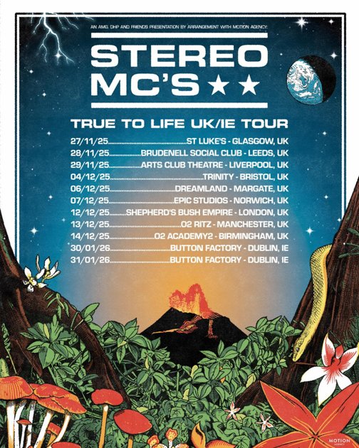 McGigMusic's tweet card. UK Hip-Hop/Electronic dance pioneers Stereo MC’s will return in 2025 for a brand new run of UK and Ireland shows. Demand for Stereo MC’s remains at a high. Appearing on The Tonight Show Starring...