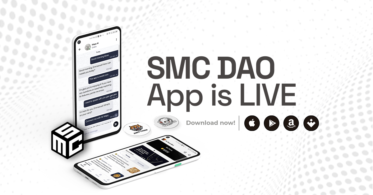 sirmapy's tweet card. Introducing SMC DAO App | SMC Community Handbook