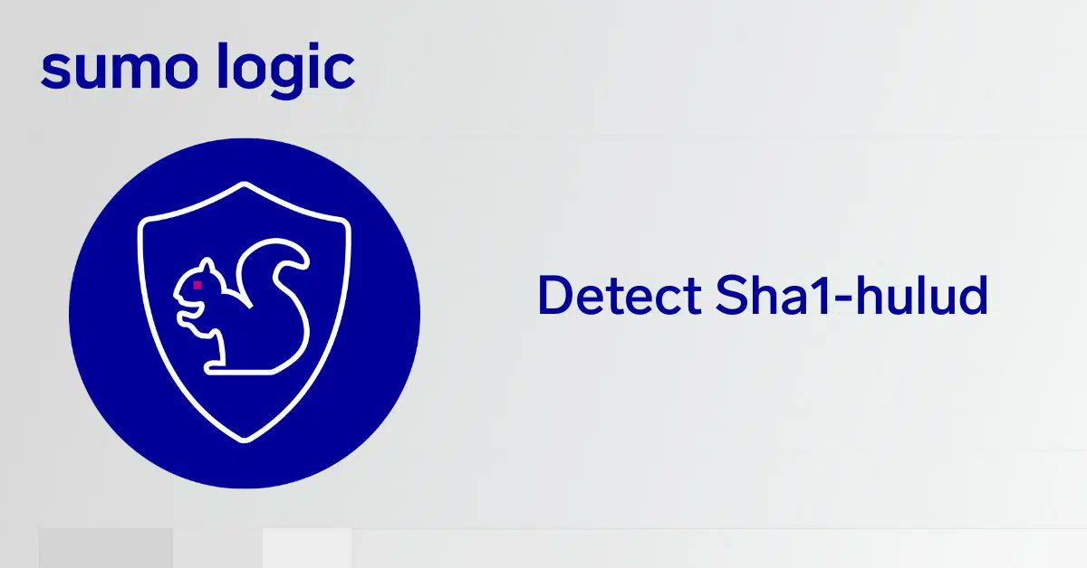 SumoLogic's tweet card. The Sha1-Hulud worm spreads rapidly, which is why you need systems in place to detect attacks like these. Follow these steps to find the worm in your logs.