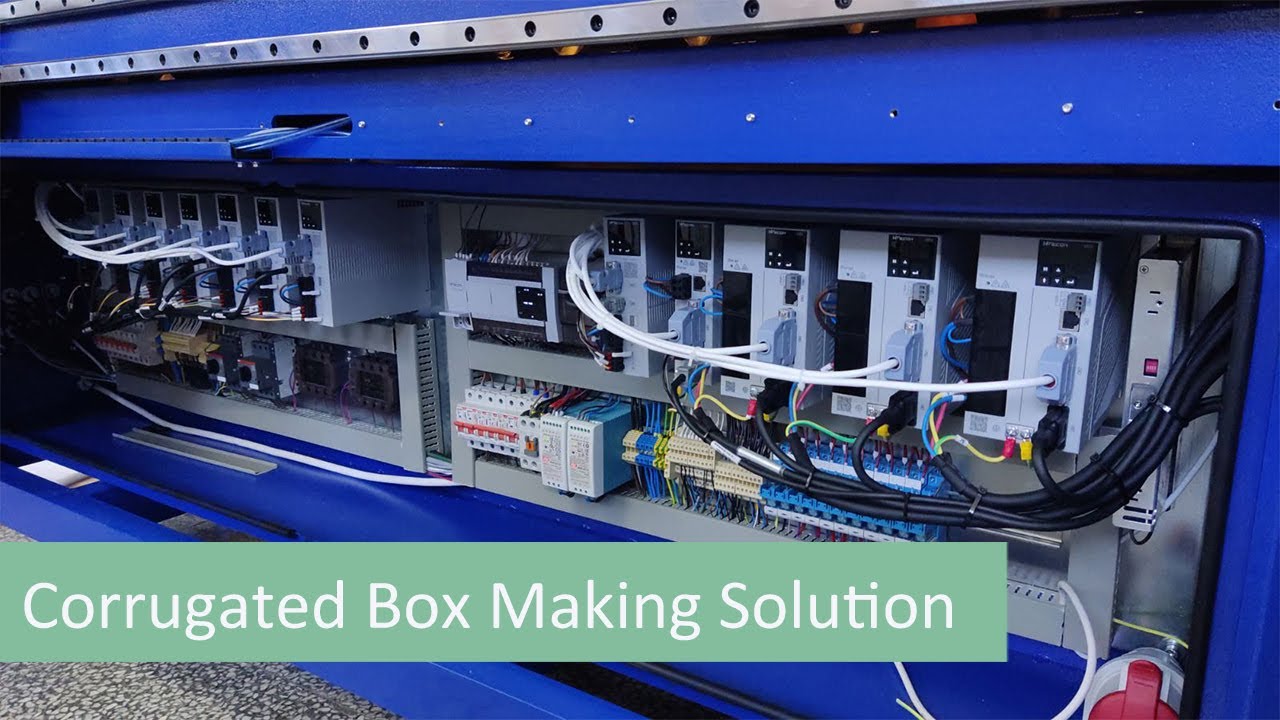 WeconTechnology's tweet card. Corrugated box making machine I Wecon Servo Application