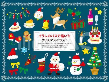 FreeVectorGrap's tweet card. オリジナルのフリー素材『イラレのパスで描いたクリスマスイラストイラスト』