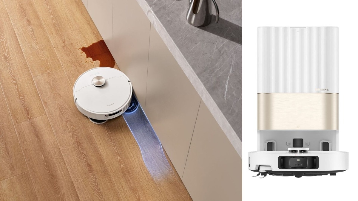 ManuBuildingnxt's tweet card. Flagship robot vacuum boasts advanced features like MopExtend technology, 12,000 Pa suction, and a self-maintaining base station.