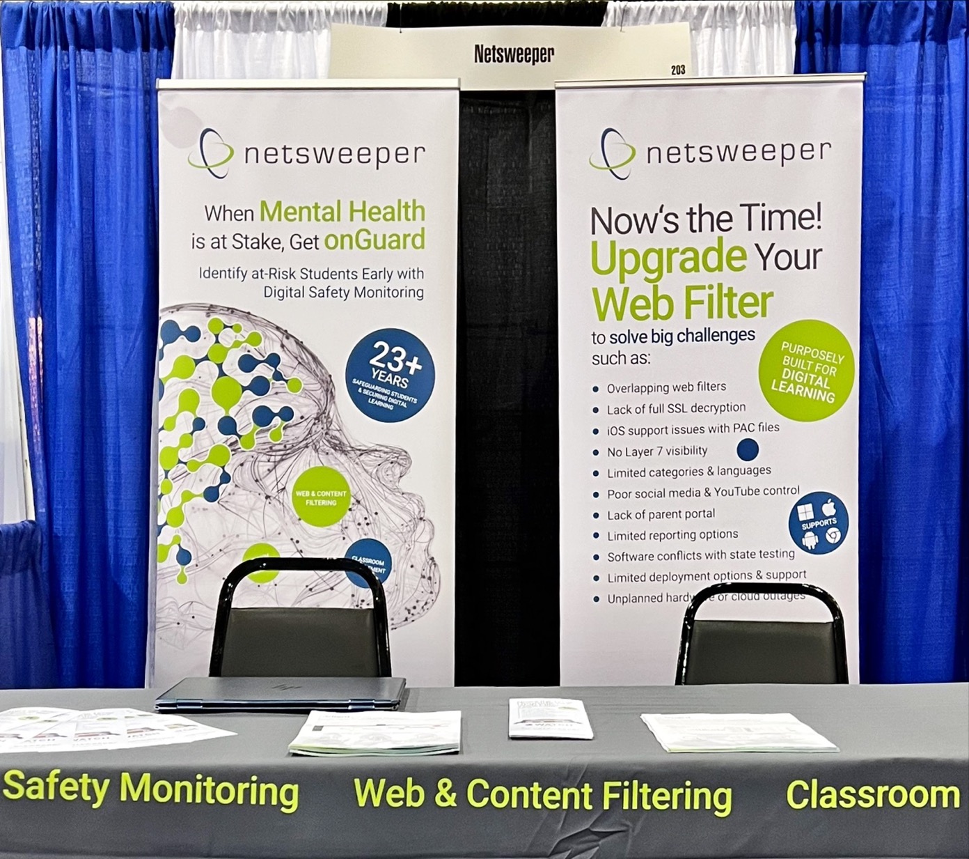 netsweeper's tweet card. We’re excited to announce Netsweeper’s attendance at BrainStorm Wisconsin, the premier IT conference for K–12 educators and administrators. Join us from March 10, 2025, at the Kalahari Resorts &