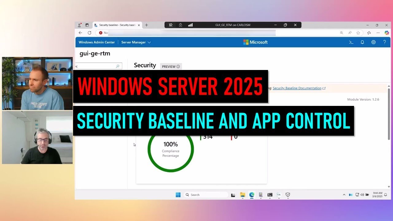 ThomasMaurer's tweet card. Windows Server 2025 Security Baseline and App Control