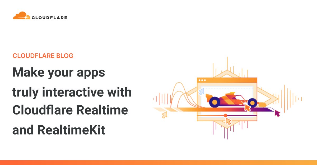 Cloudflare's tweet card. Announcing Cloudflare Realtime and RealtimeKit, a complete toolkit for shipping real-time audio and video apps in days with SDKs for Kotlin, React Native, Swift, JavaScript, and Flutter.
