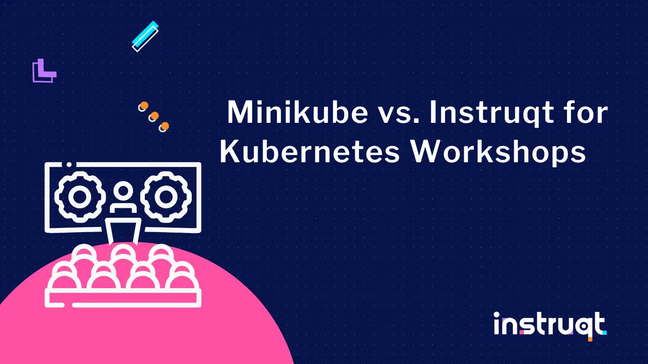 instruqt's tweet card. You can use both Minikube and Instruqt to run a Kubernetes workshop. But which is superior? Discover the answer.