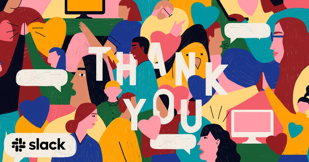 SlackHQ's tweet card. to say thank you.