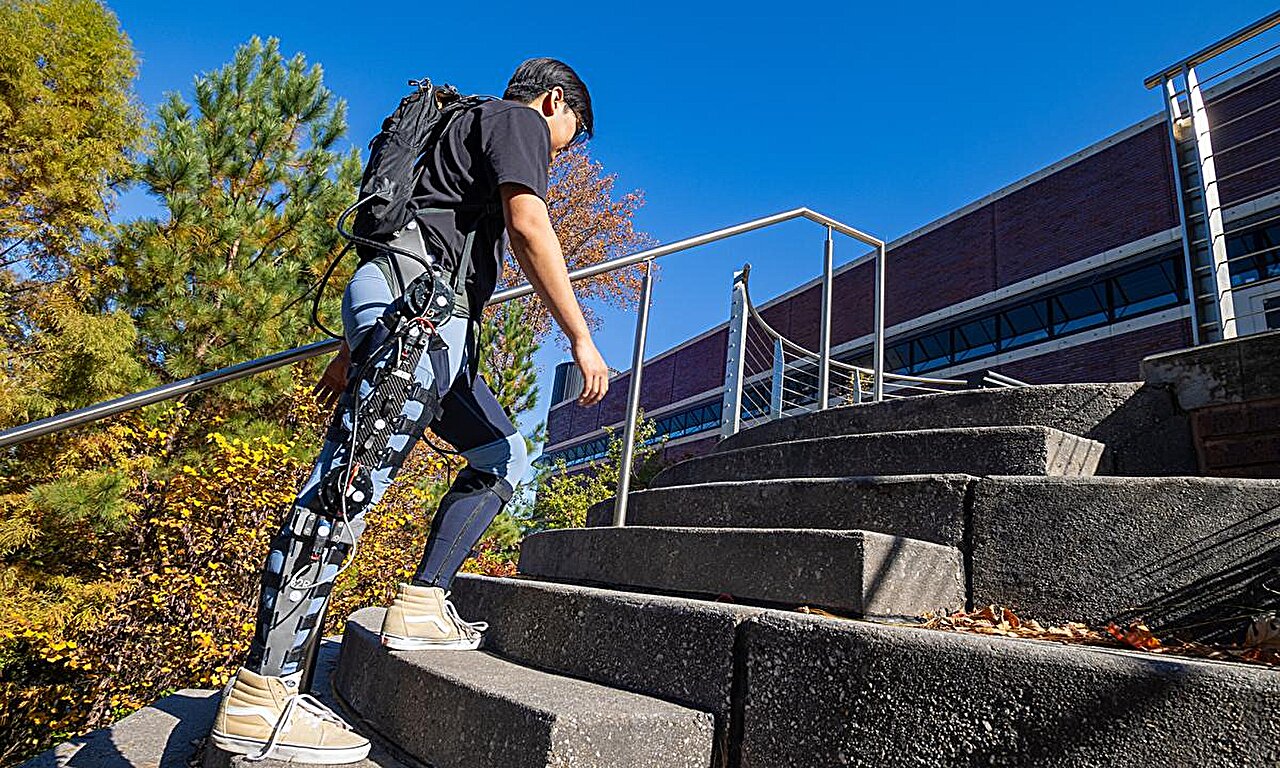 netcomponents's tweet card. Georgia Tech researchers are using AI to quickly train exoskeleton devices, making it much more practical to develop, improve, and ultimately deploy wearable robots for people with impaired mobility.