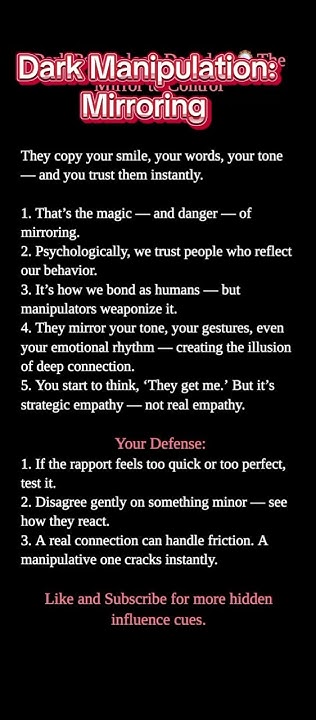 CastroAlej11896's tweet card. Spot and Overcome Mirroring #darkpsychologysecrets #manipulationawa...