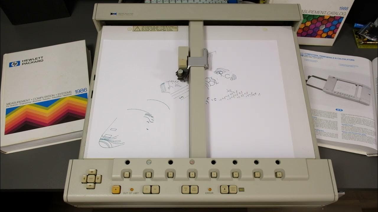 BoscoMac's tweet card. HP 9872C Plotter drawing a Columbia space shuttle