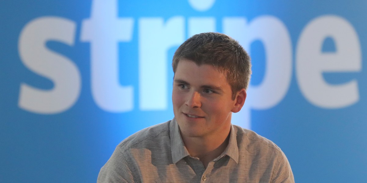 crmcpq's tweet card. The Stripe cofounder, 26, bumped Snapchat CEO Evan Spiegel from his spot atop Forbes' world's richest list.