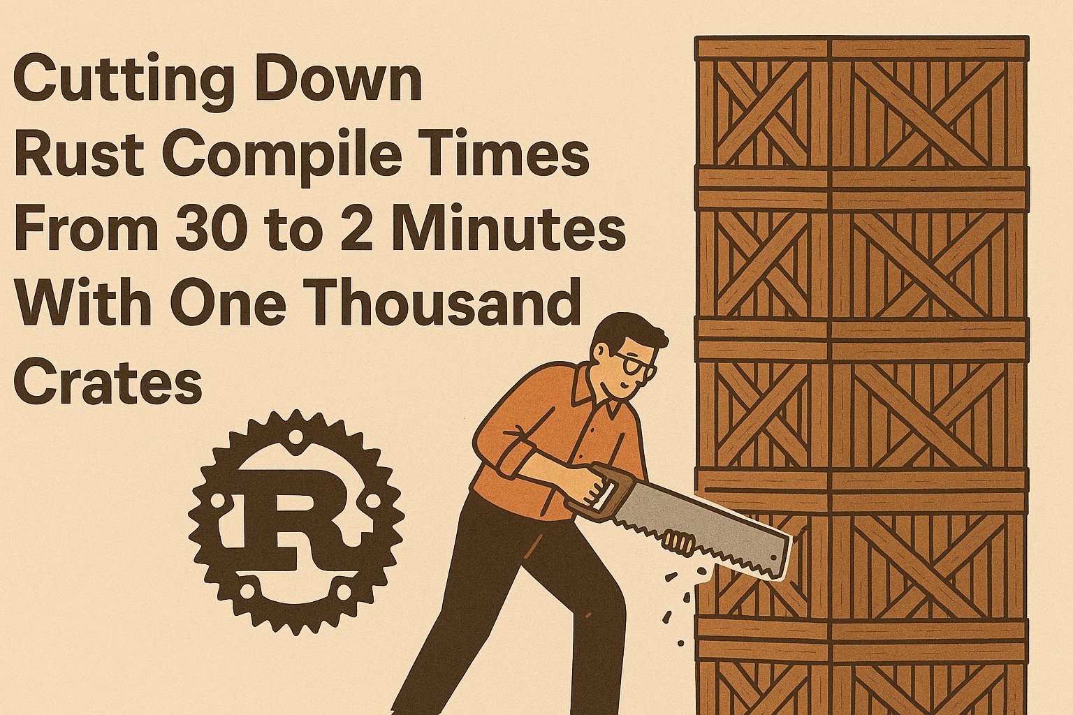 RustDiscussions's tweet card. We'll explore how we can leverage all cores on a machine with rustc using many crates to speed up compilation.