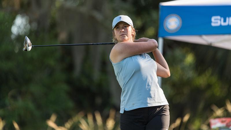 GaSouthernWGolf's tweet card. Ella Ofstedahl posts 71 to lead the Eagles and is tied for third.