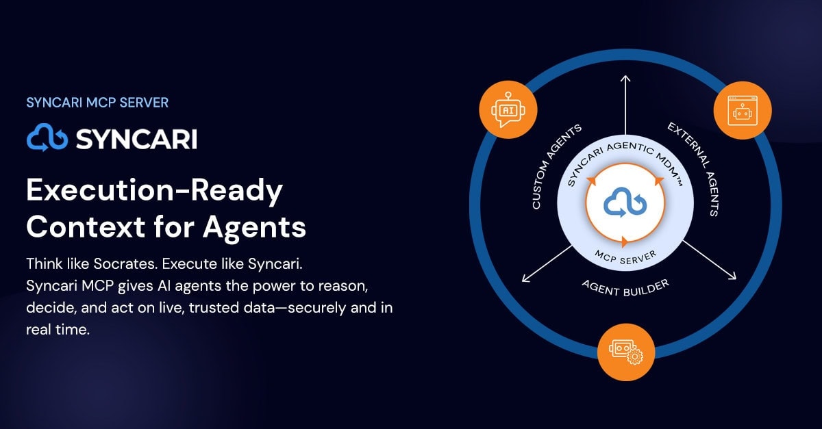 syncari's tweet card. Syncari MCP Server gives autonomous AI agents real-time, secure access to trusted data—powered by semantic context and the Model Context Protocol (MCP) for intelligent execution at enterprise scale.