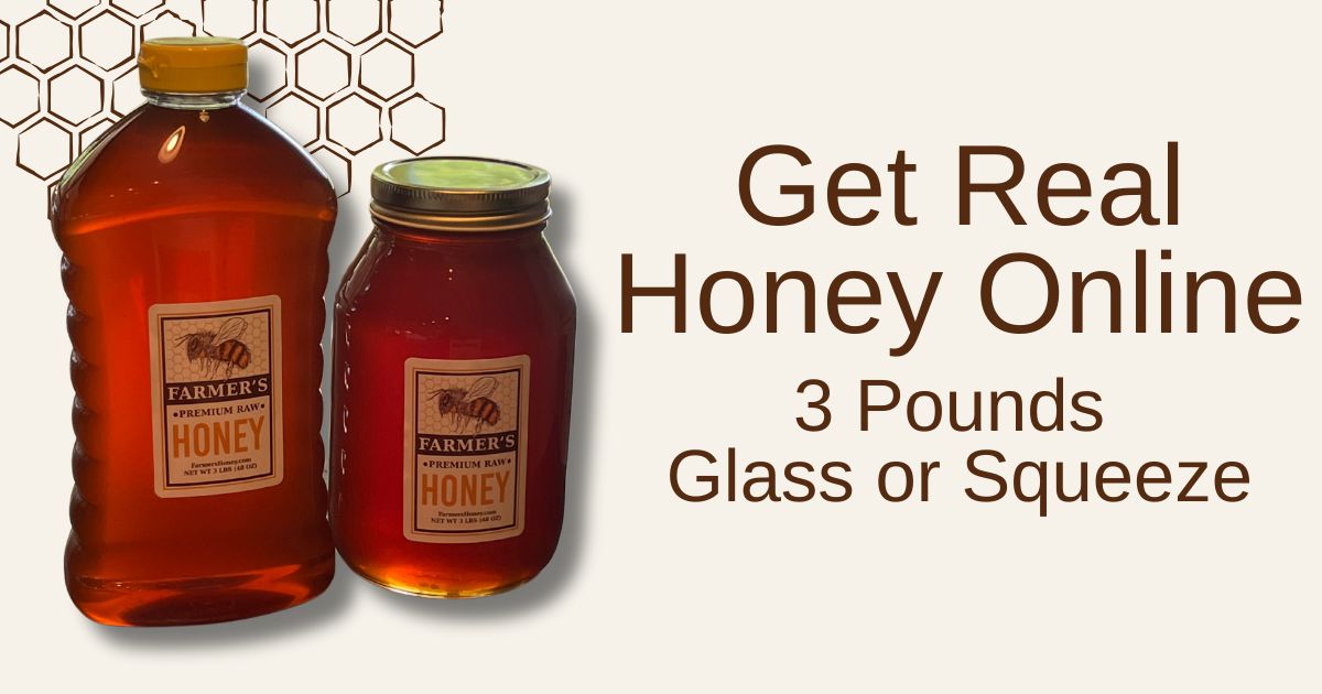 bowtiedfarmer's tweet card. Raw honey from the Southeast. 3 lb in glass or squeeze. No filtering. No heat. Shipping included.