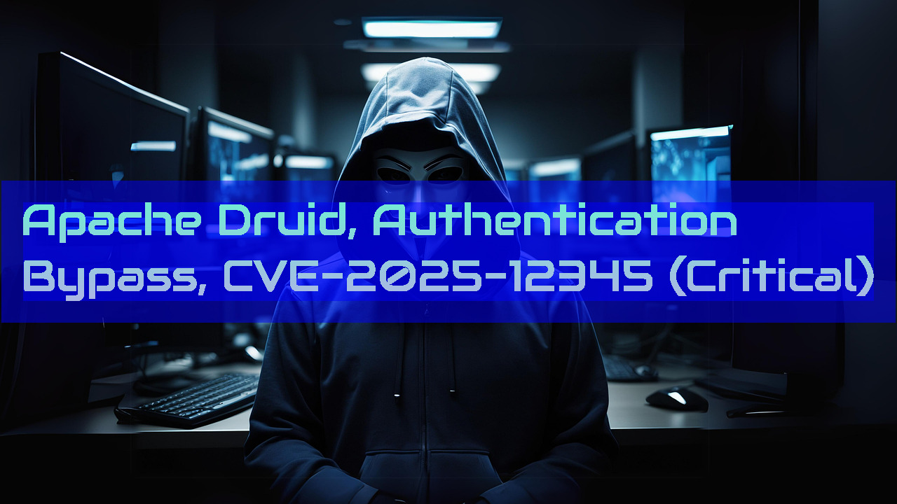 dailycve's tweet card. Apache Druid, Authentication Bypass, CVE-2025-12345 (Critical) - "DailyCVE.com – The advanced vulnerability database with modern testing, patching tutorials, and up-to-date security insights. Stay...