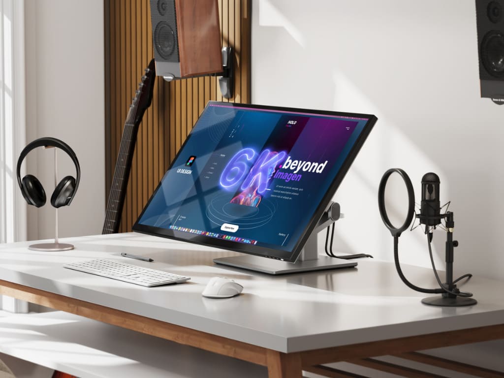 hardfanaticos's tweet card. El Alogic Clarity Touch 6K ofrece pantalla IPS 32", resolución 6016×3384, soporte táctil multipunto y conectividad avanzada con USB-C.