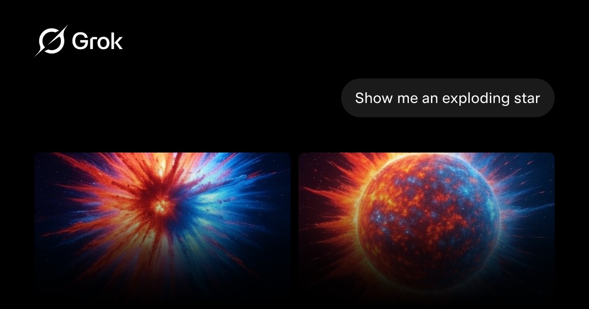 ZoftwareD's tweet card. Show me an exploding star