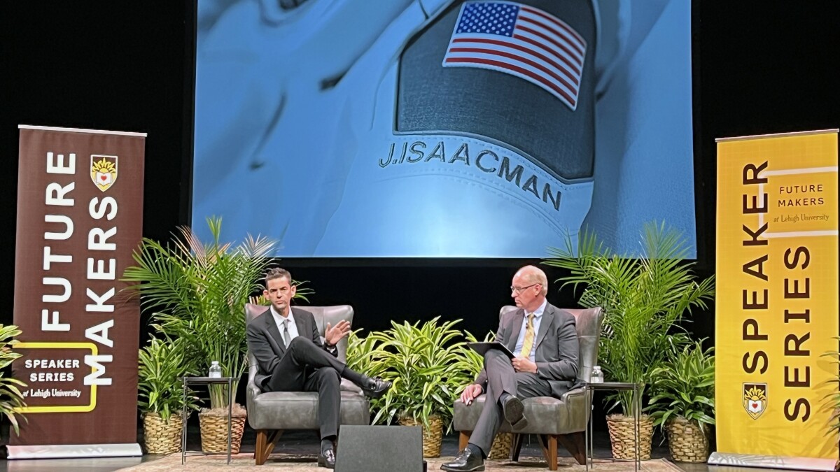 philgianficaro's tweet card. Billionaire and civilian astronaut Jared Isaacman discussed the importance of space exploration during an event at Lehigh University on Tuesday night.