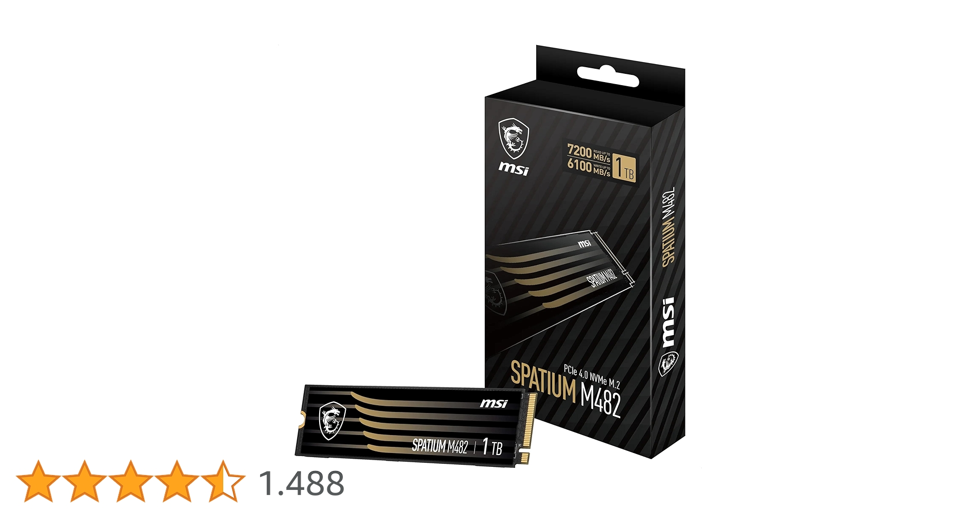 ciberedgg's tweet card. El MSI SPATIUM M482 PCIe 4.0 NVMe M.2 1TB es una unidad de estado sólido (SSD) interna capaz de una rápida transferencia de datos y tiempos de carga con una velocidad de lectura secuencial de hasta...