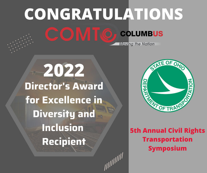 COMTOColumbus's tweet card. Director Jack Marchbanks, Ohio Department of Transportation, just awarded COMTO Columbus the Directors Award for Excellence in Diversity and Inclusion. A special thank you to all our members who made...