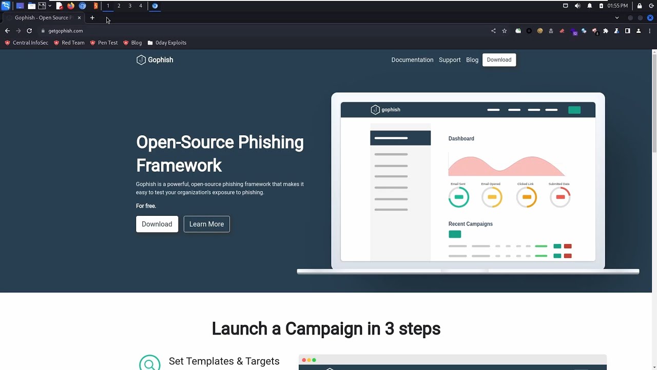 centralinfosec's tweet card. How to do Security Awareness for Free - Setup GoPhish for Phishing