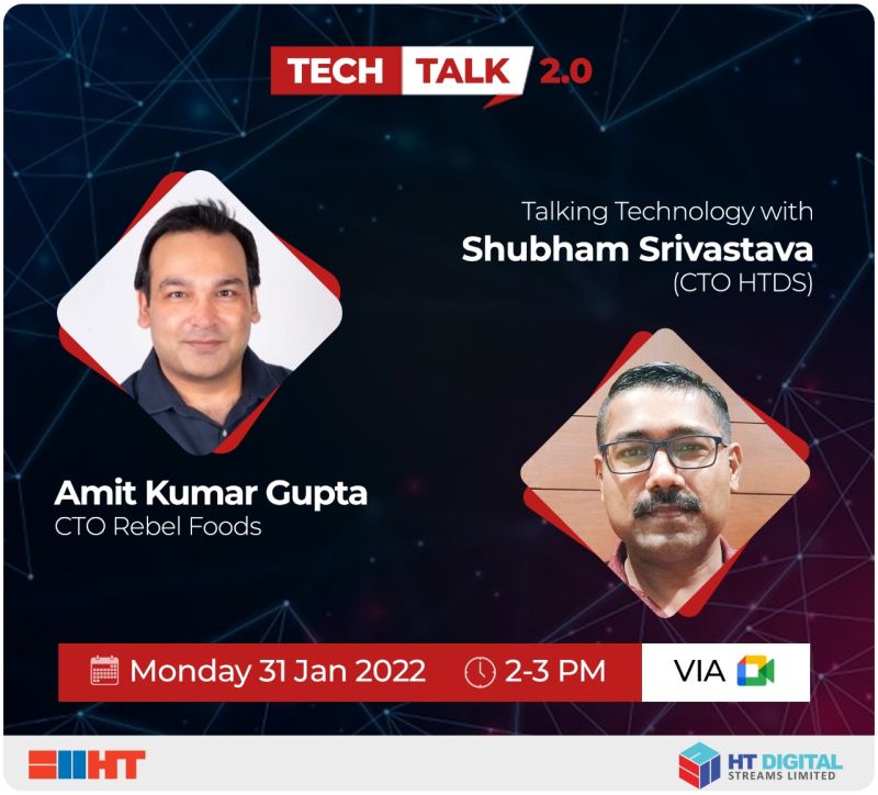 amitkgupta80's tweet card. #techtalk #hindustantimes HT Digital Streams Tech talks are an effective way of learning about new technology. Our CTO Shubham Srivastava recently hosted Amit Kumar Gupta CTO Rebel Foods Who shared...