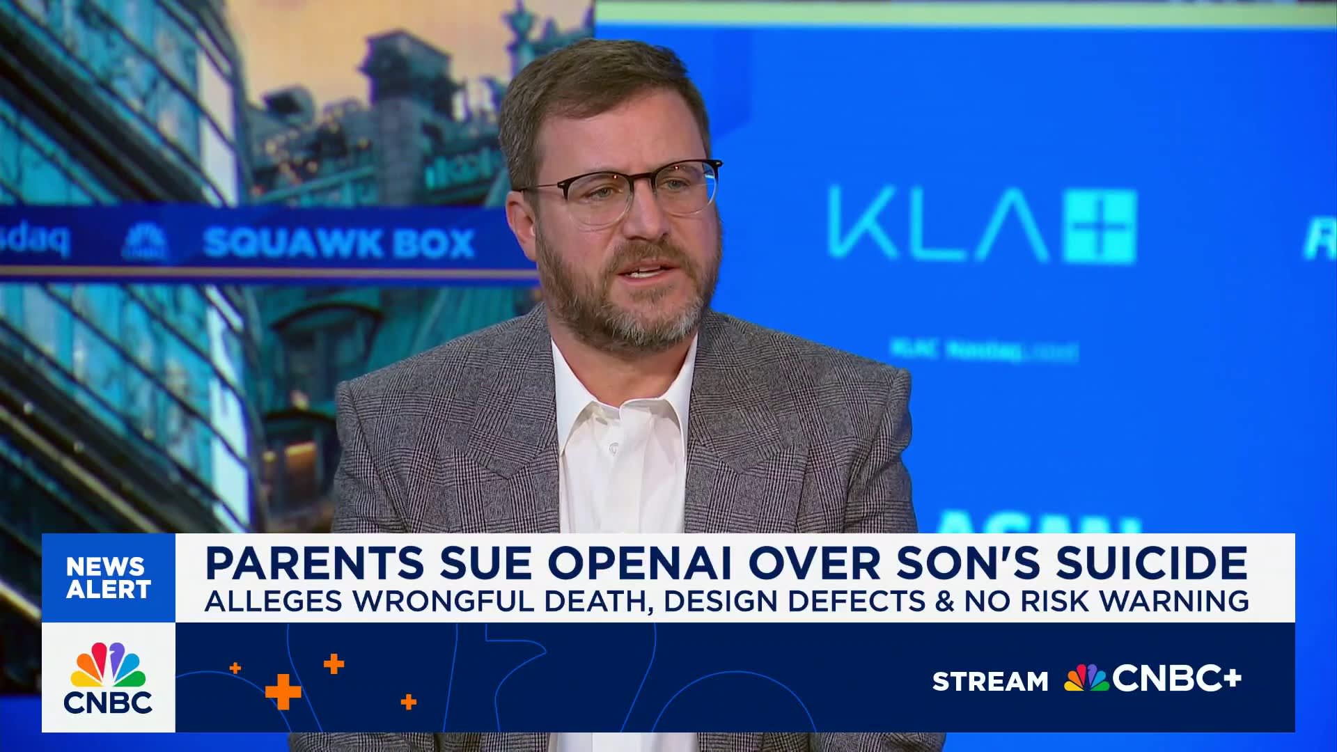 SquawkCNBC's tweet card. Jay Edelson, Edelson PC founder and CEO, joins 'Squawk Box' to discuss a product liability and wrongful death suit filed by the parents of Adam Raine against OpenAI after their son died by suicide at...