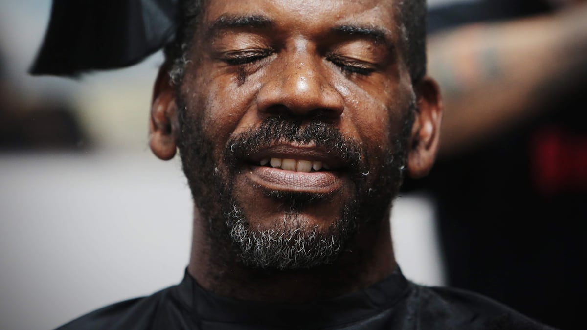 adawsonwrites's tweet card. TAMPA — At first, Gerald Williams couldn't help but flinch when he felt the unfamiliar buzz of an electric hair clipper tickle the back of his neck just behind his ears.