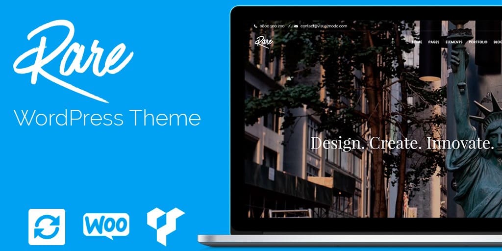 visualmodo's tweet card. Rare WordPress Theme can be used for any type of website design building; business, corporate, portfolio, blog, shop, agency and much more in only one tool