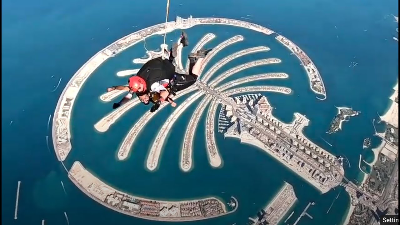 kkraju4u's tweet card. Diving from 13000 feet at Skydive Dubai, Palm Islands - Krishna Raj