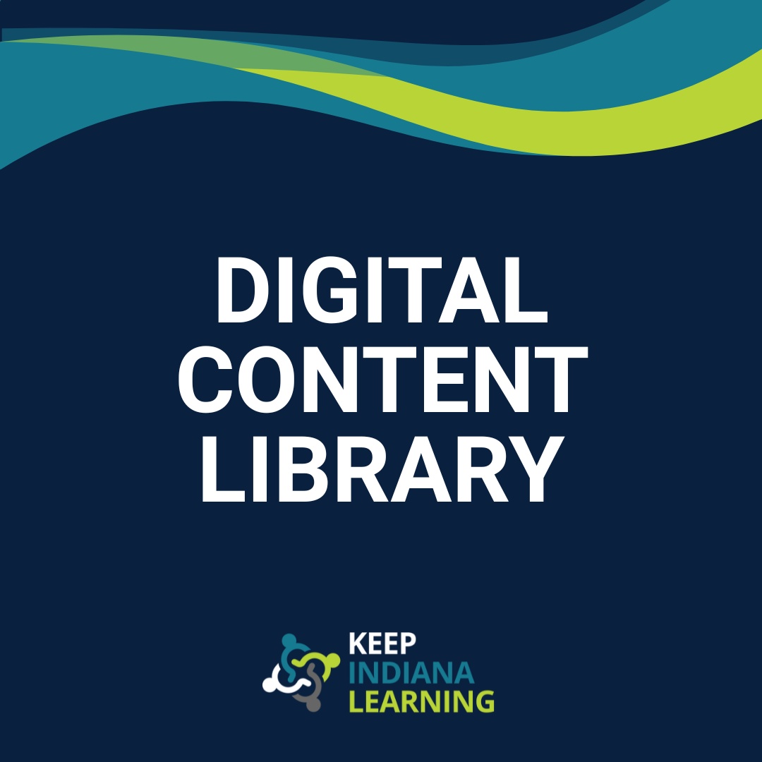 KeepINLearning's tweet card. Digital Content Library - Keep Indiana Learning