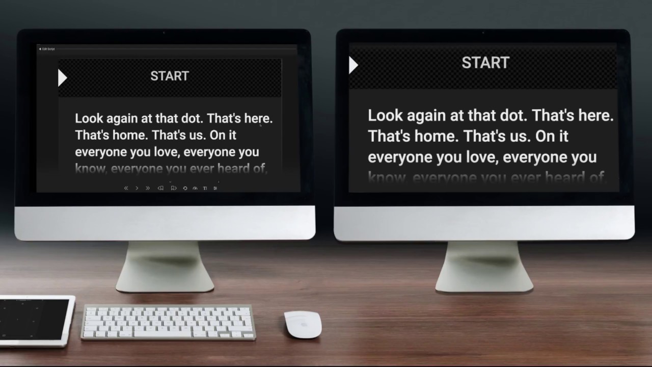 EasyPrompter's tweet card. EasyPrompter Pro Tutorial - Dual Screen Operation