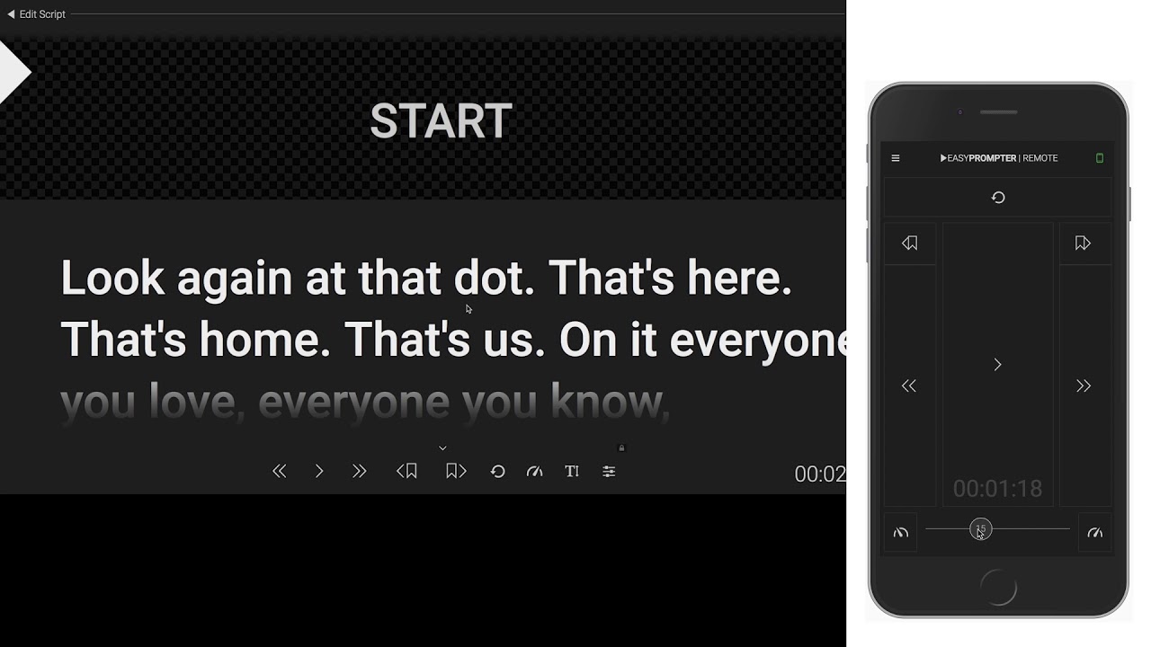 EasyPrompter's tweet card. EasyPrompter Pro - Remote control