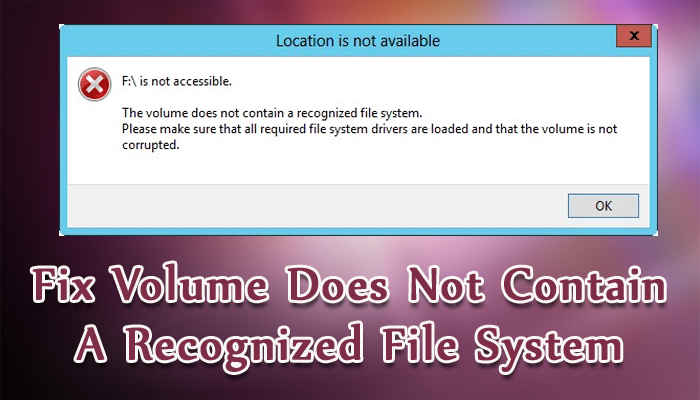 rescue_media's tweet card. Read this post to learn how to fix the volume does not contain a recognized file system error in 7 easy ways and try accessing your drive’s data.