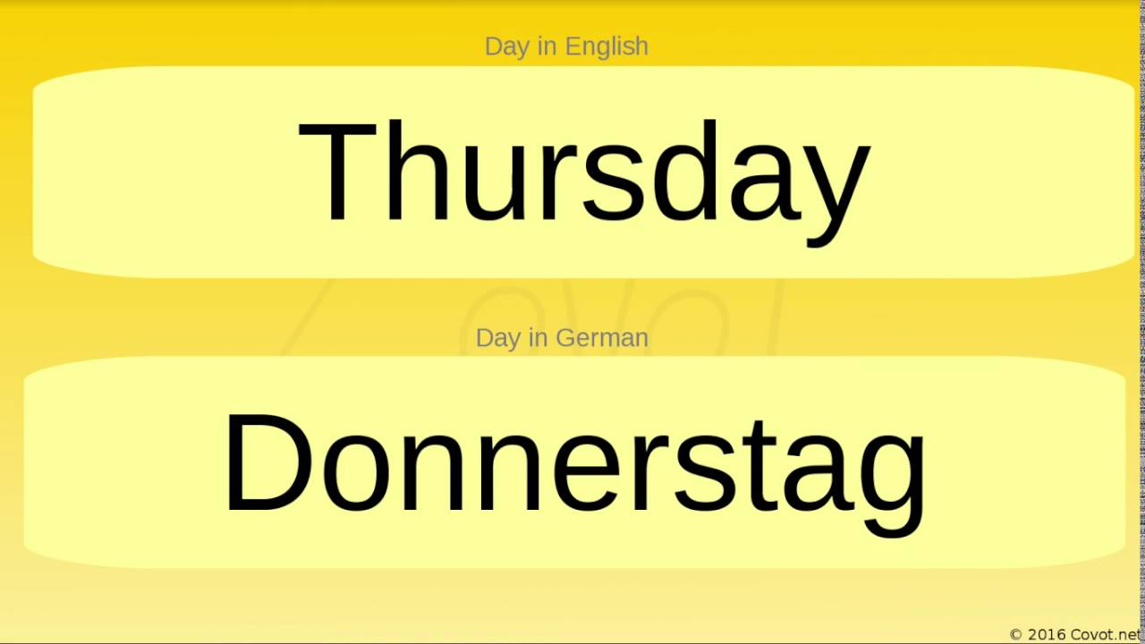 CovotNet's tweet card. German Language: Weekdays Pronounciation
