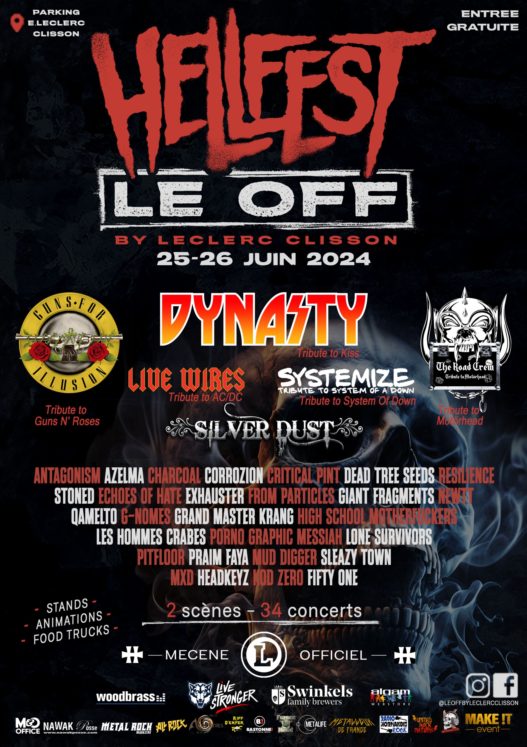 Error404Fr's tweet card. Le OFF du Hellfest reste un incontournable. Venez nombreux sur le parking du plus rock des supermarché de France le 25&26 juin 2024.