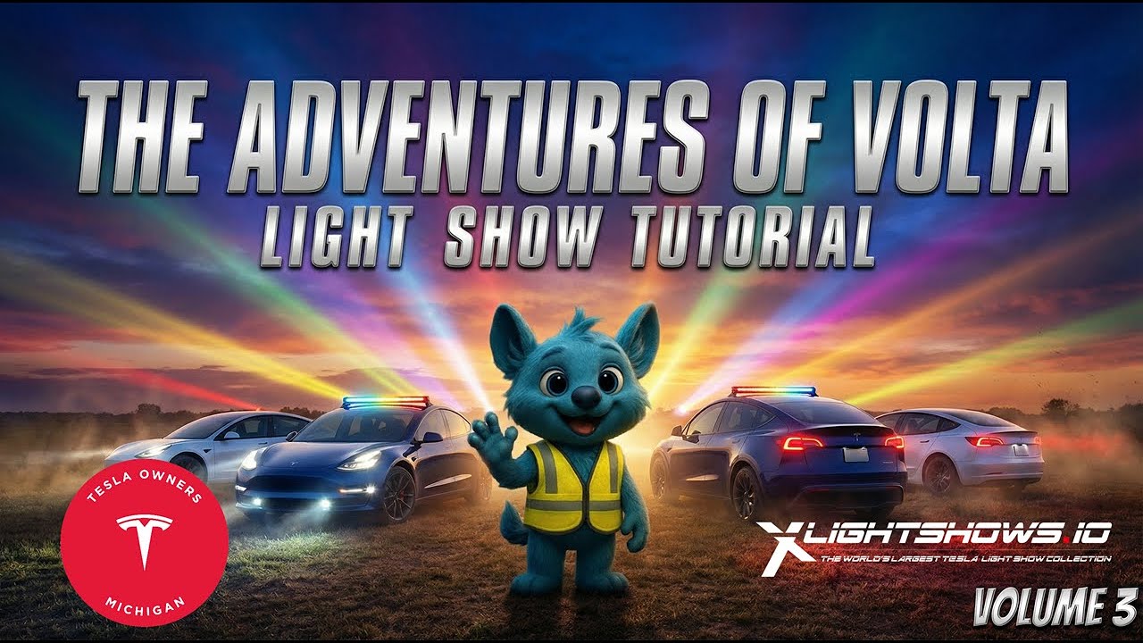 teslaownersmi's tweet card. The Adventures of Volta - Volume 3 Light Show Tutorial