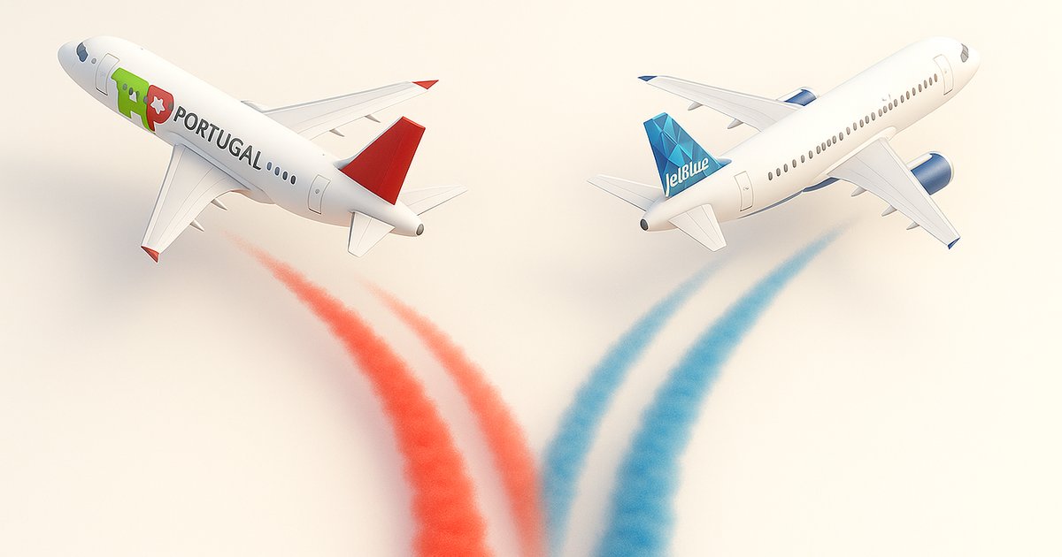 LiberateLoyalty's tweet card. JetBlue ending its short-lived TAP partnership, Tesco launching an innovative health-focused Clubcard campaign, and Qantas preparing for major award chart increases on August 5th.