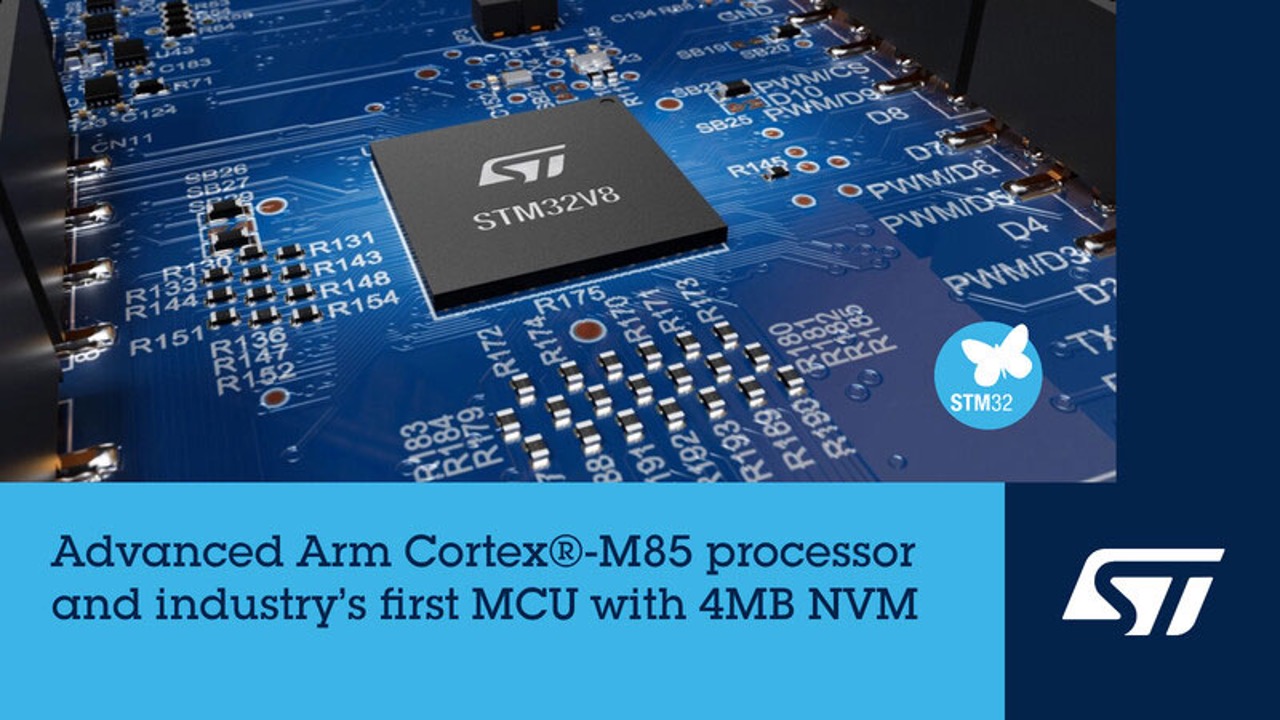 aeidempa's tweet card. STMicroelectronics’ latest STM32V8 is its fastest and most powerful MCU to date, designed with its most advanced 18nm process technology.