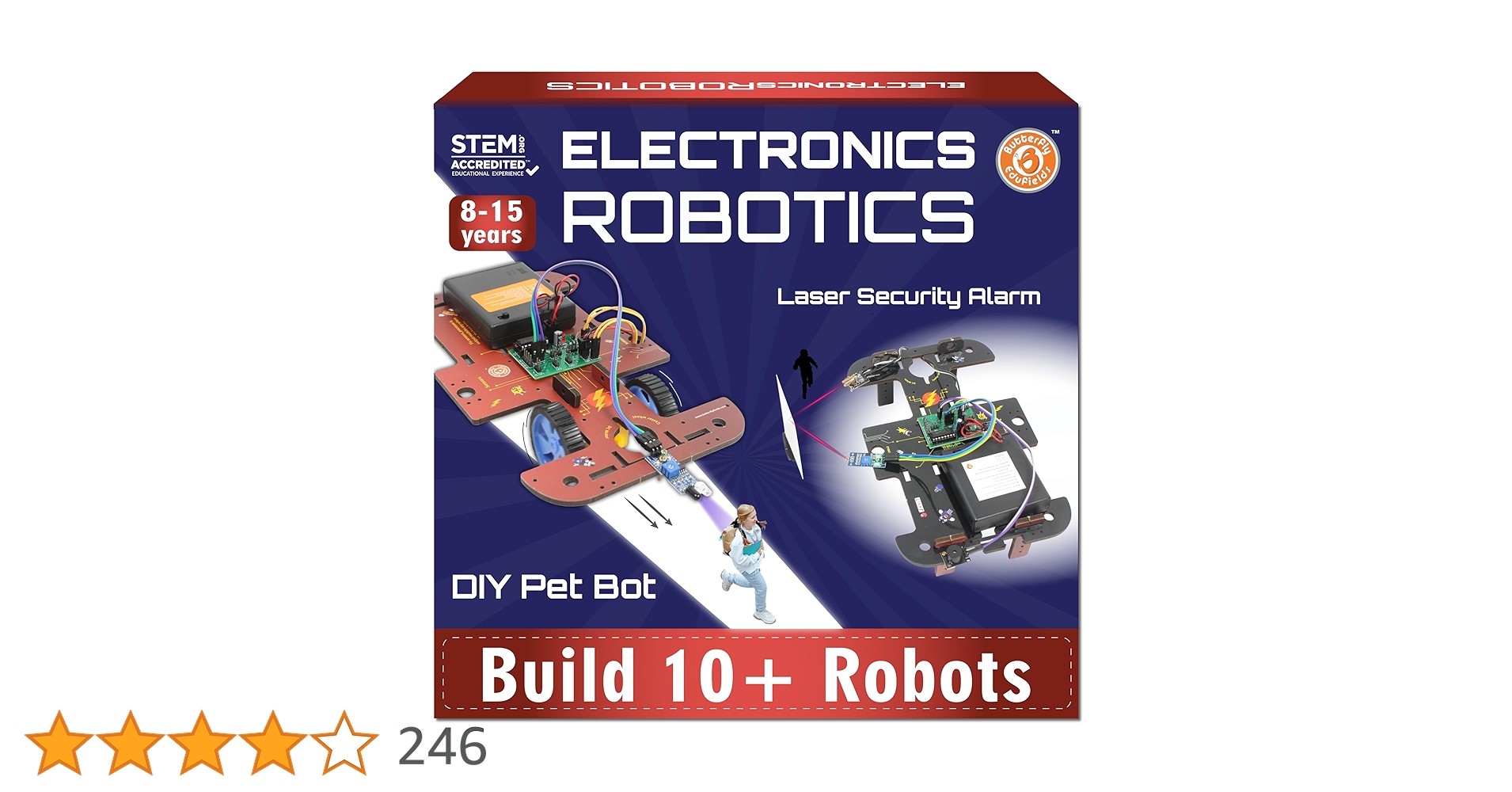 AllDealsInd's tweet card. ButterflyEdufields STEM Robotics Projects Kit 10in1 Robots with Sensors for Ages 8-12 Electronics Engineering Kit with Circuit Board for Kids | Homeschooling | 50+ Parts Watch as your little engine...